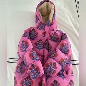Girls Pink Chicken puffy coat